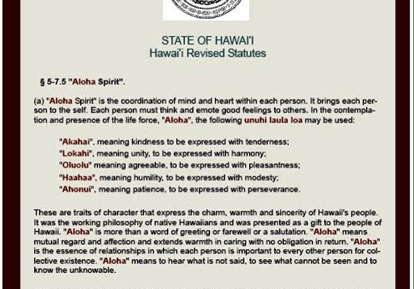 The Aloha Spirit Law